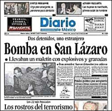 Mexican newspaper front page with story of the arrested Mossad agents