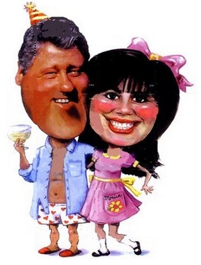 picture of bill clinton and monica. statue of Bill Clinton