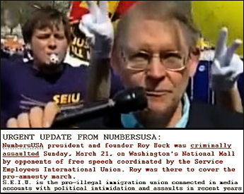 Roy Beck Assaulted by Andy Stern's Marxist Service Employees International Union “SEIU”